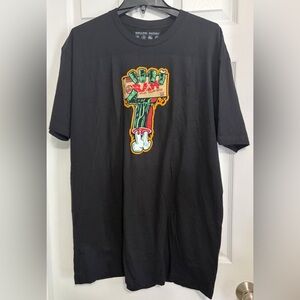 BNWOT RAW ROLLING PAPERS SHORT SLEEVE BLACK T-SHIRT ZOMBIE FIST EXTRA LARGE (XL)